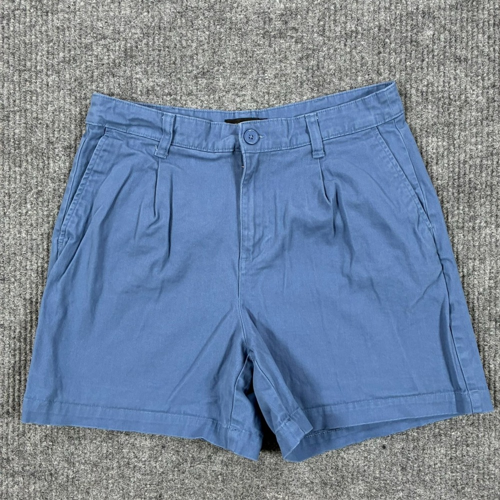 Banana Republic Womens Chino Shorts Size 8 Blue Pleated Front High Rise Casual